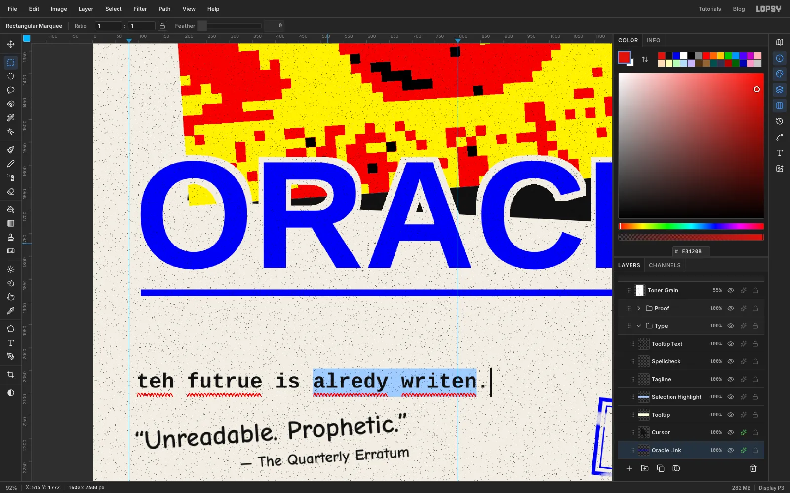 A close-up of ORACLE with a thinner underline that now starts at the left edge of the O instead of before it