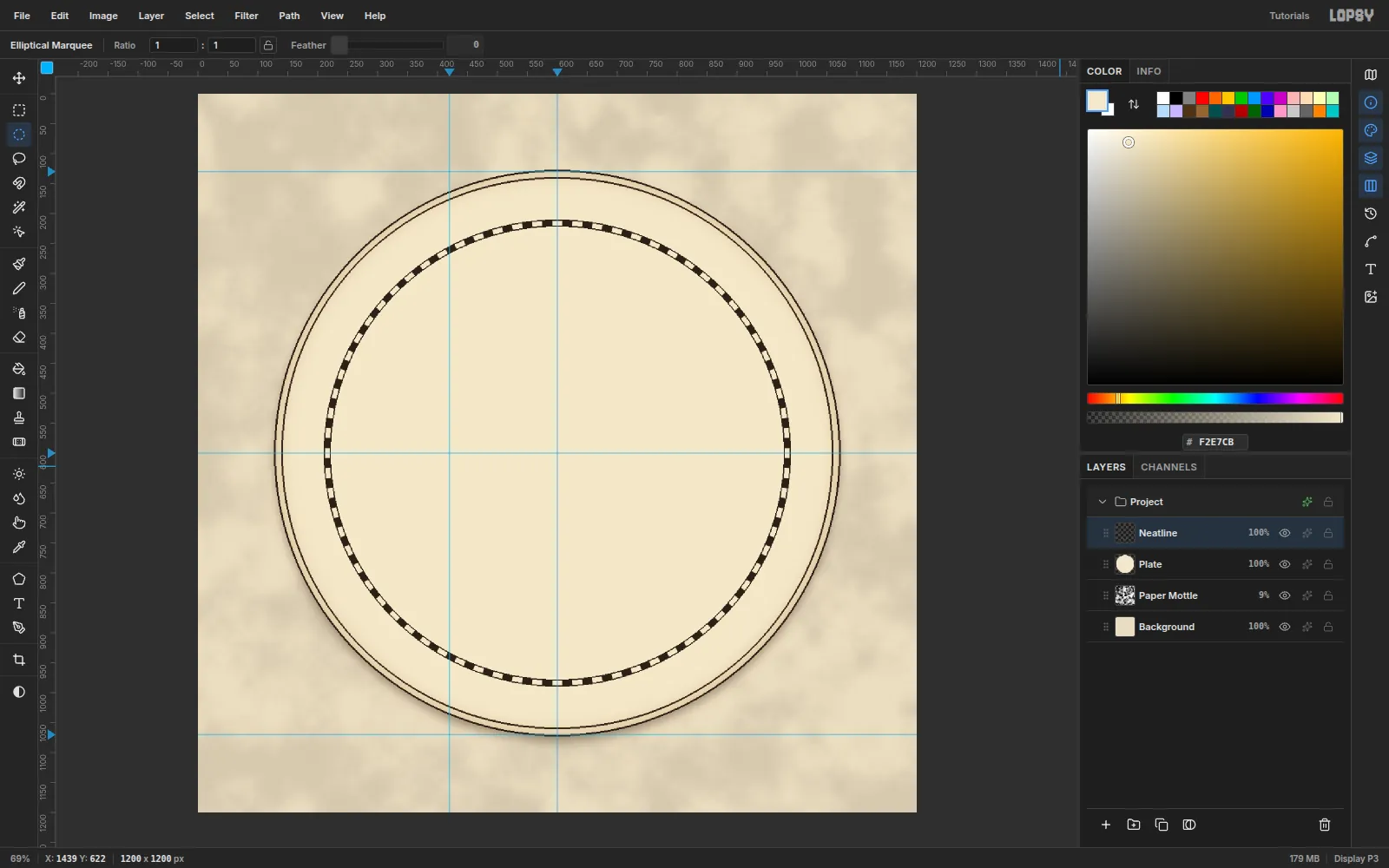 A thin chequered black and cream ring inside the plate, the classic degree border of a sea chart