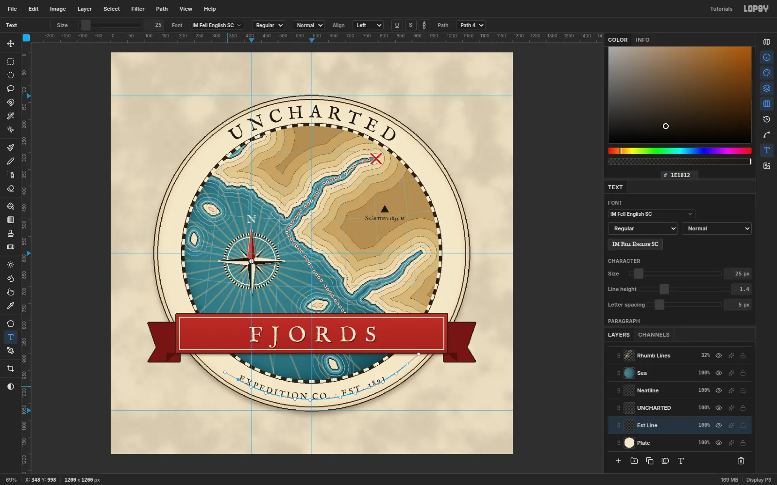 EXPEDITION CO. · EST. 1893 curving along the bottom of the seal, reading left to right with its letters facing inward