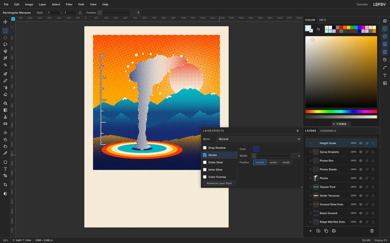 The scale bars gain a thin indigo outline that makes them stand out against the saffron sky