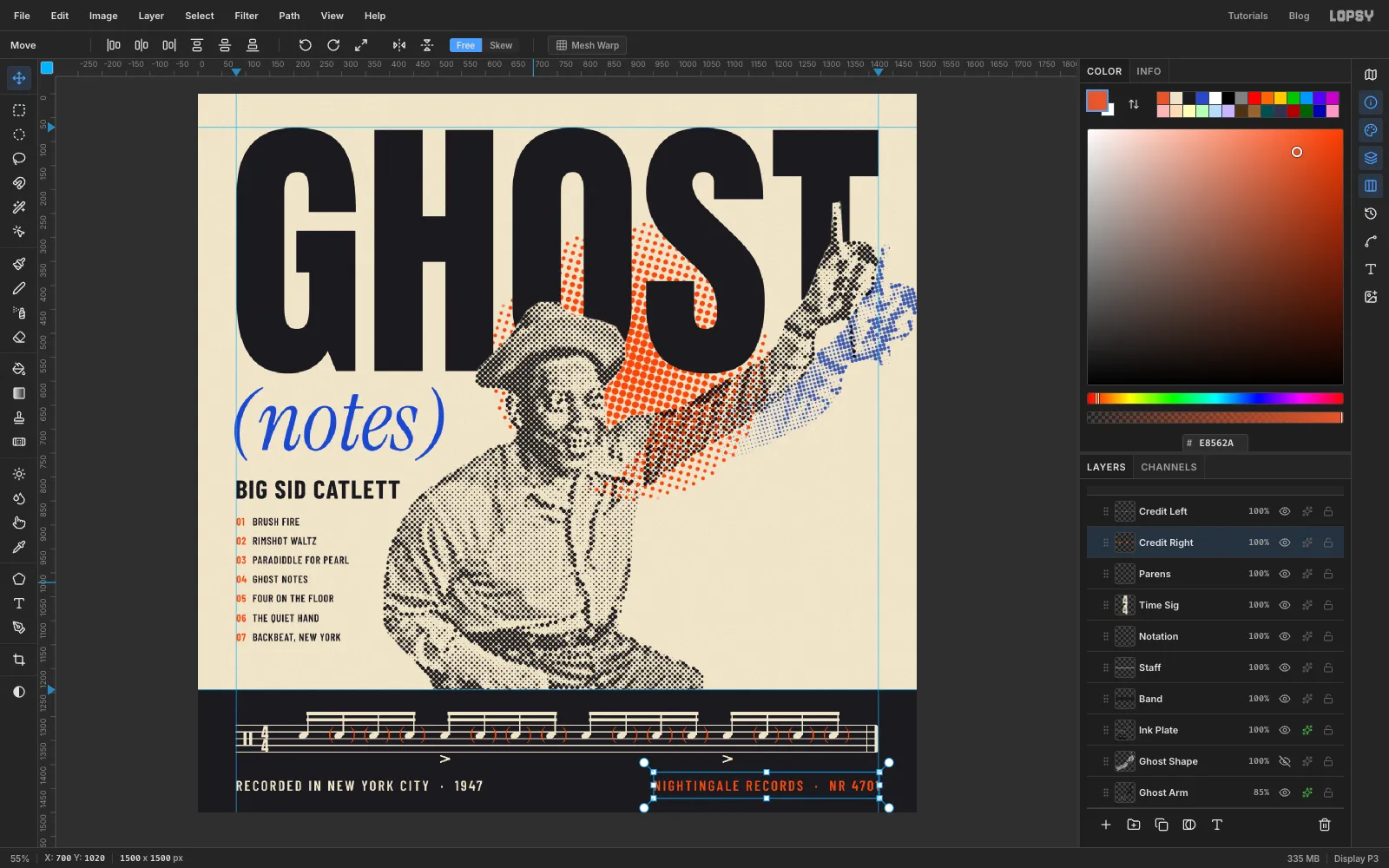 RECORDED IN NEW YORK CITY · 1947 in cream on the left of the band and NIGHTINGALE RECORDS · NR 4701 in orange on the right
