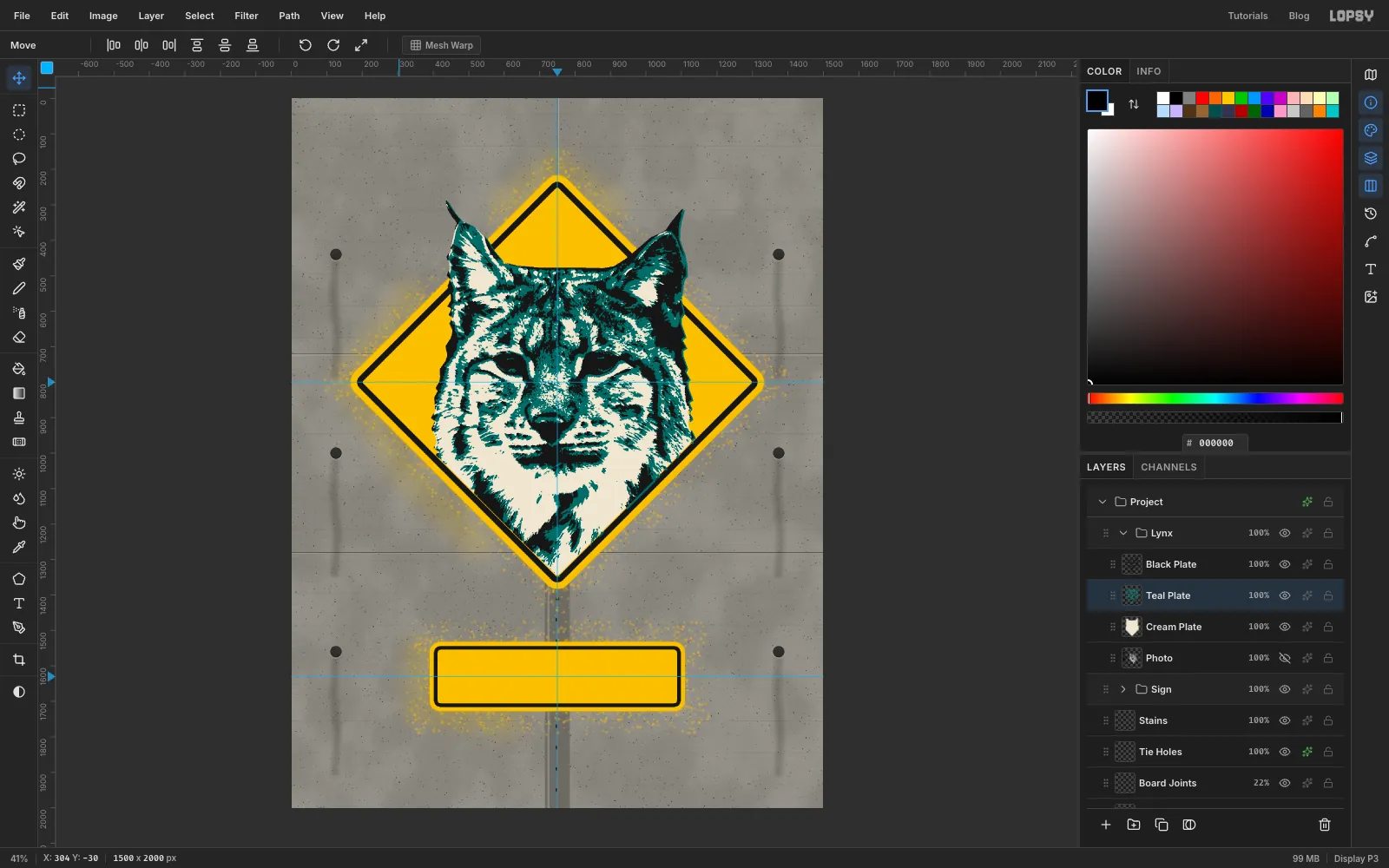 The teal shapes now sit a few pixels right of and below the black ones