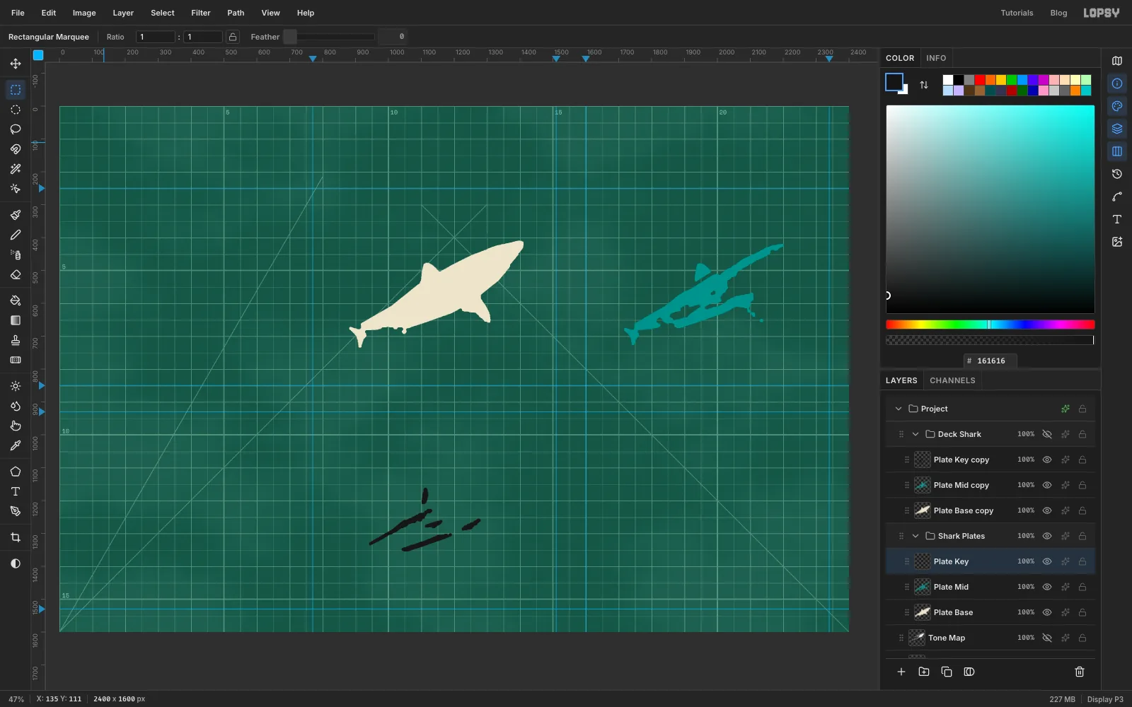 The three plates with cleaner, smoother outlines