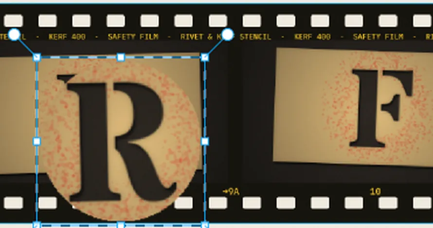 The pasted circle being scaled up from its bottom-right handle, with transform handles around it
